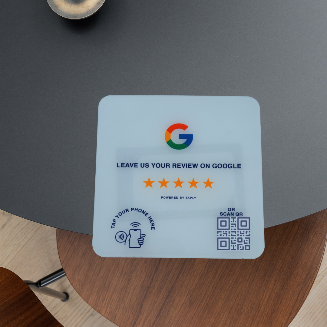 Taplly Google Review NFC & QR Plate – Frost Blue Edition - Image 2